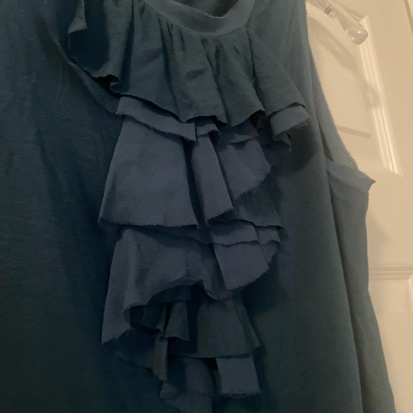 NWT Ann Taylor Navy Ruffle Blouse size medium - Picture 7 of 11